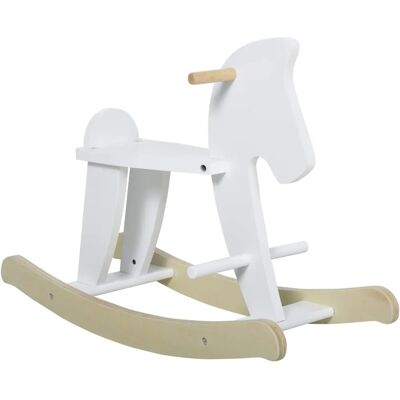 HOMCOM Holz-Schaukelpferd - Weiß/Natur - 68x26x48cm - Baby Kinderspielzeug HOMCOM Holz-Schaukelpferd - Weiß/Natur - 68x26x48cm - Baby Kinderspielzeug