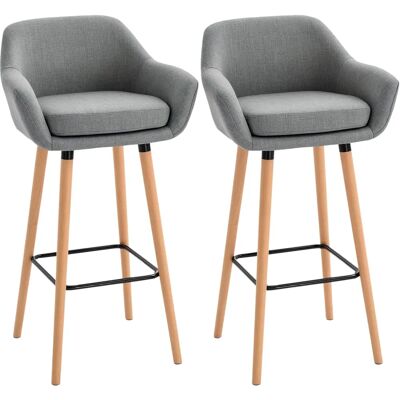 HOMCOM Tabourets de Bar Design Scandinave - Lot de 2 - Bois & Tissu - Publicité HOMCOM Tabourets de Bar Design Scandinave - Lot de 2 - Bois & Tissu - Publicité