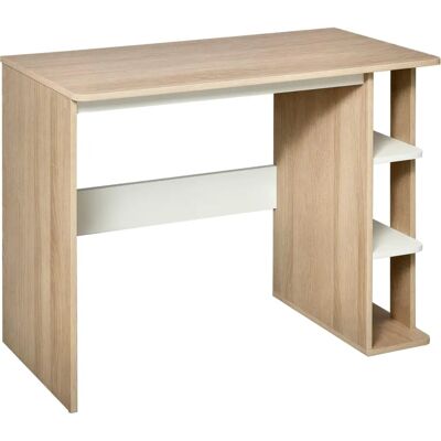 HOMCOM Bureau Blanc et Chêne Clair - Moderne, Spacieux & Facile à Assembler - Publicité HOMCOM Bureau Blanc et Chêne Clair - Moderne, Spacieux & Facile à Assembler - Publicité