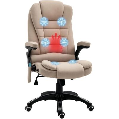 Chaise de Bureau Homcom avec Massage et Chauffage - Beige - Publicité Chaise de Bureau Homcom avec Massage et Chauffage - Beige - Publicité