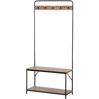 HOMCOM Chêne Clair Style Industri Entrée Portemanteaux - Entryway Coat Rack - Publicité HOMCOM Chêne Clair Style Industri Entrée Portemanteaux - Entryway Coat Rack - Publicité
