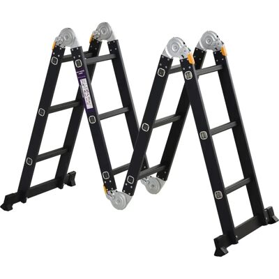 HOMCOM Échelle télescopique aluminium - 12 échelons - 3,7 m - NF EN131 - Publicité HOMCOM Échelle télescopique aluminium - 12 échelons - 3,7 m - NF EN131 - Publicité