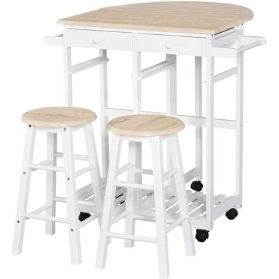 HOMCOM Ensemble de Table de Bar avec Tabourets - Contemporain, Pliable, Mobile - Publicité HOMCOM Ensemble de Table de Bar avec Tabourets - Contemporain, Pliable, Mobile - Publicité