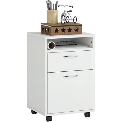Armoire de rangement mobile HOMCOM avec roulettes - 40x35x60cm - Publicité Armoire de rangement mobile HOMCOM avec roulettes - 40x35x60cm - Publicité