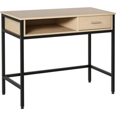 HOMCOM Bureau industriel avec rangement - Métal & bois - 102x48cm - Publicité HOMCOM Bureau industriel avec rangement - Métal & bois - 102x48cm - Publicité