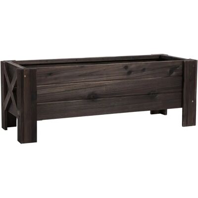 Jardinière Rectangulaire en Bois de Pin Outsunny - 100L x 36.5l x 36H cm - Publicité Jardinière Rectangulaire en Bois de Pin Outsunny - 100L x 36.5l x 36H cm - Publicité