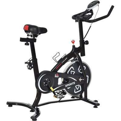 HOMCOM Bicicleta de ejercicio - Asiento y manubrio ajustables - Negro - Bicicleta estática HOMCOM Bicicleta de ejercicio - Asiento y manubrio ajustables - Negro - Bicicleta estática