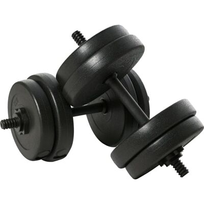 HOMCOM Ensemble d'haltères noires 20Kg - Barres incluses - Entraînement maison - Publicité HOMCOM Ensemble d'haltères noires 20Kg - Barres incluses - Entraînement maison - Publicité