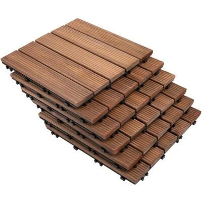 Dalles de terrasse Outsunny - 27 pcs, 2,5 m², Bois, Brun - Publicité Dalles de terrasse Outsunny - 27 pcs, 2,5 m², Bois, Brun - Publicité