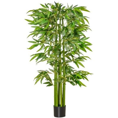 HOMCOM Bambou Artificiel XL 1,60m Feuilles Denses Pot Inclus - Décor Intérieur/Extérieur - Publicité HOMCOM Bambou Artificiel XL 1,60m Feuilles Denses Pot Inclus - Décor Intérieur/Extérieur - Publicité