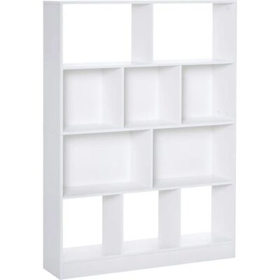 Étagère HOMCOM Blanche avec 5 Étages & Niches - Bibliothèque - Publicité Étagère HOMCOM Blanche avec 5 Étages & Niches - Bibliothèque - Publicité