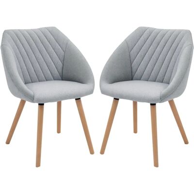 HOMCOM Set di 2 sedie scandinave - Lino grigio HOMCOM Set di 2 sedie scandinave - Lino grigio