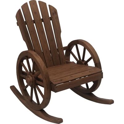 Fauteuil à bascule de jardin Outsunny - Style rustique chic en bois - Publicité Fauteuil à bascule de jardin Outsunny - Style rustique chic en bois - Publicité