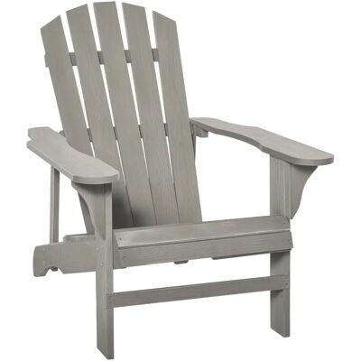 Chaise de jardin Adirondack Outsunny - Naturel / Gris - Jardin & Extérieur - Publicité Chaise de jardin Adirondack Outsunny - Naturel / Gris - Jardin & Extérieur - Publicité