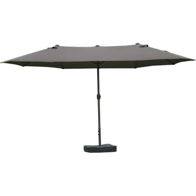Parasole Grand Jardin Outsunny 4,6m avec Vents - Gris - Publicité Parasole Grand Jardin Outsunny 4,6m avec Vents - Gris - Publicité