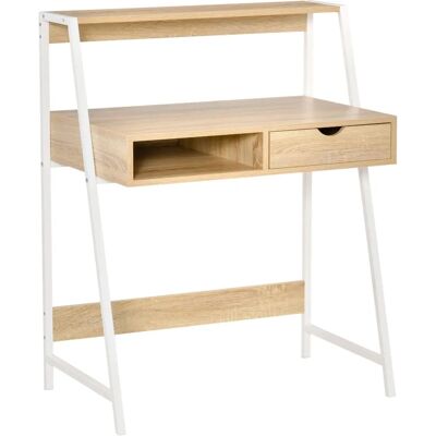 HOMCOM Bureau Moderne avec Étagère Ouverte - Bureau - Publicité HOMCOM Bureau Moderne avec Étagère Ouverte - Bureau - Publicité