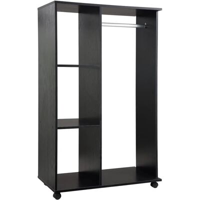HOMCOM Armoire - Noir - 80x40x128 cm - Rangement Mobile - Publicité HOMCOM Armoire - Noir - 80x40x128 cm - Rangement Mobile - Publicité