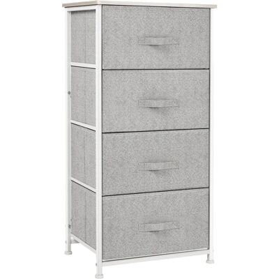 HOMCOM Kommode aus Stoff, Grau-Weiß, Modernes Design - Schlafzimmer HOMCOM Kommode aus Stoff, Grau-Weiß, Modernes Design - Schlafzimmer