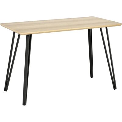 Tavolo da pranzo industriale grande HOMCOM - 120x60x75cm - Nero e rovere chiaro Tavolo da pranzo industriale grande HOMCOM - 120x60x75cm - Nero e rovere chiaro