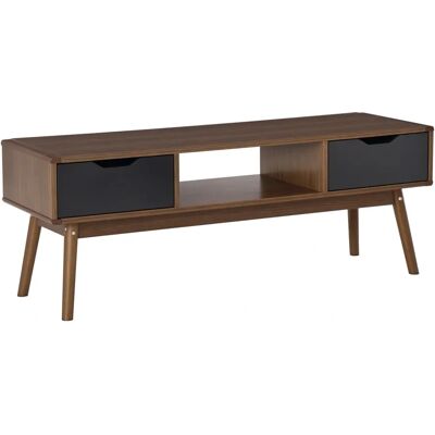 Meuble TV vintage HOMCOM avec 2 tiroirs - 46cm - Publicité Meuble TV vintage HOMCOM avec 2 tiroirs - 46cm - Publicité