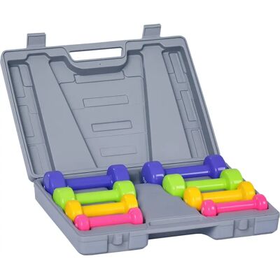 HOMCOM Ensemble d'haltères compact - 10 Kg, multicolore - Équipement de fitness - Publicité HOMCOM Ensemble d'haltères compact - 10 Kg, multicolore - Équipement de fitness - Publicité