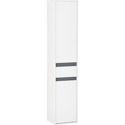 HOMCOM Armoire de rangement pour salle de bain blanc - Style contemporain, 2 portes, tiroir - Publicité HOMCOM Armoire de rangement pour salle de bain blanc - Style contemporain, 2 portes, tiroir - Publicité