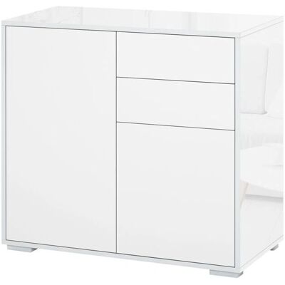 HOMCOM Meuble de Rangement Blanc avec 2 Tiroirs et 2 Portes - Publicité HOMCOM Meuble de Rangement Blanc avec 2 Tiroirs et 2 Portes - Publicité