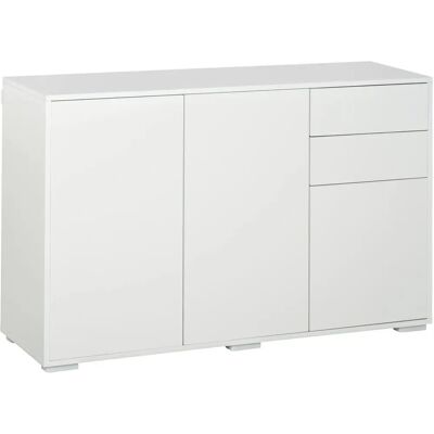 HOMCOM Gabinete buffet blanco moderno - Almacenamiento, 3 puertas y 2 cajones HOMCOM Gabinete buffet blanco moderno - Almacenamiento, 3 puertas y 2 cajones