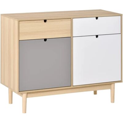 HOMCOM Buffet Scandinave - 2 Armoires & 2 Tiroirs - MDF - Publicité HOMCOM Buffet Scandinave - 2 Armoires & 2 Tiroirs - MDF - Publicité