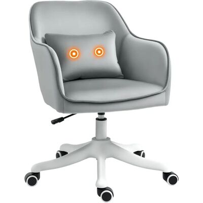 Silla de Oficina de Terciopelo HOMCOM con Masaje Lumbar - Silla de Oficina Silla de Oficina de Terciopelo HOMCOM con Masaje Lumbar - Silla de Oficina