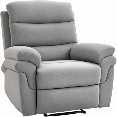 HOMCOM Fauteuil de relaxation ajustable gris clair - Fauteuil de relaxation - Publicité HOMCOM Fauteuil de relaxation ajustable gris clair - Fauteuil de relaxation - Publicité