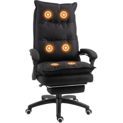 Silla de Oficina Negra HOMCOM Vinsetto con Masaje y Reclinable Silla de Oficina Negra HOMCOM Vinsetto con Masaje y Reclinable
