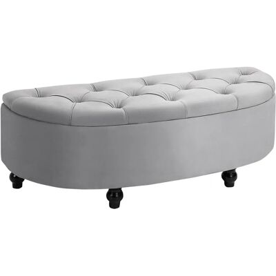 Banco de almacenamiento HOMCOM - Elegante terciopelo 2 en 1 con tapa hidráulica - Gris Banco de almacenamiento HOMCOM - Elegante terciopelo 2 en 1 con tapa hidráulica - Gris
