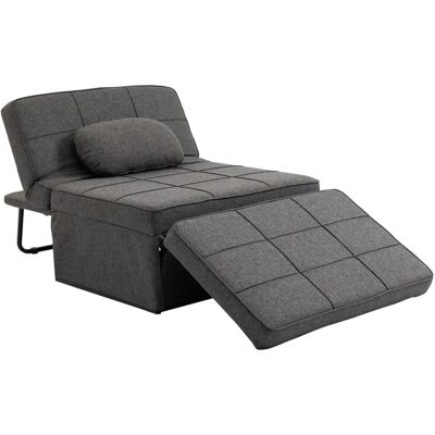 HOMCOM Canapé-Lit 3-en-1 Gris - Convertissable Salon & Rangement - Publicité HOMCOM Canapé-Lit 3-en-1 Gris - Convertissable Salon & Rangement - Publicité