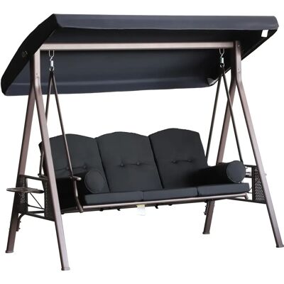 Outsunny Garten Hollywoodschaukel 3-Sitzer mit Verstellbarem Dach Outsunny Garten Hollywoodschaukel 3-Sitzer mit Verstellbarem Dach