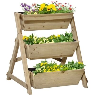 Jardinière surélevée en bois Outsunny 3 niveaux - 71x61x77 cm - Publicité Jardinière surélevée en bois Outsunny 3 niveaux - 71x61x77 cm - Publicité