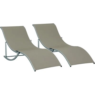 Outsunny 2 Transats Ergonomiques - Légers et Pliables - Publicité Outsunny 2 Transats Ergonomiques - Légers et Pliables - Publicité