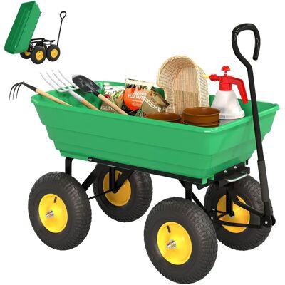 Chariot de Jardin Outsunny 75L - Acier et PP Résistants - Publicité Chariot de Jardin Outsunny 75L - Acier et PP Résistants - Publicité