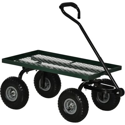 Chariot de jardin Outsunny - Cadre métallique robuste - 150kg - Publicité Chariot de jardin Outsunny - Cadre métallique robuste - 150kg - Publicité