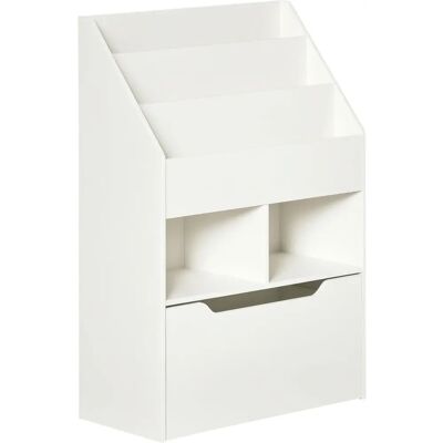 Bibliothèque HOMCOM Blanche à Multiple Rangements pour Enfants - 3 Étagères, Tiroir - Publicité Bibliothèque HOMCOM Blanche à Multiple Rangements pour Enfants - 3 Étagères, Tiroir - Publicité
