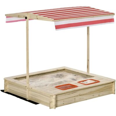 Bac à sable carré en bois Autoclave Outsunny - Protection UV - 1.18x1.18m - Publicité Bac à sable carré en bois Autoclave Outsunny - Protection UV - 1.18x1.18m - Publicité