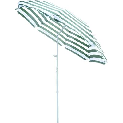 Outsunny Oktogonal verstellbarer Strandsonnenschirm - UV-beständiger Polyester Outsunny Oktogonal verstellbarer Strandsonnenschirm - UV-beständiger Polyester
