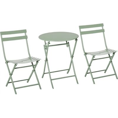 Outsunny Gartenmöbel-Set für 2 Personen - klappbarer runder Bistro-Tisch & Stühle Outsunny Gartenmöbel-Set für 2 Personen - klappbarer runder Bistro-Tisch & Stühle