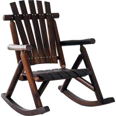 Chaise à bascule de jardin Adirondack Outsunny - Style rustique chic en bois - Publicité Chaise à bascule de jardin Adirondack Outsunny - Style rustique chic en bois - Publicité
