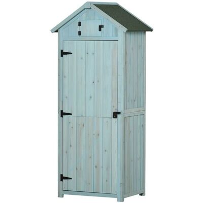Abri de jardin en bois Outsunny - 3 étagères, portes verrouillables - 77x54x179 cm - Publicité Abri de jardin en bois Outsunny - 3 étagères, portes verrouillables - 77x54x179 cm - Publicité