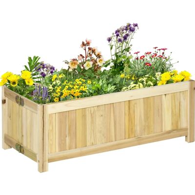 Jardinière rectangulaire en bois Outsunny - Pliable, 70L x 30l x 25H cm - Publicité Jardinière rectangulaire en bois Outsunny - Pliable, 70L x 30l x 25H cm - Publicité