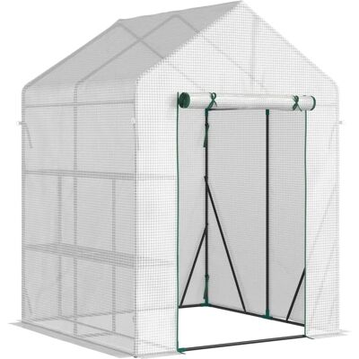 Invernadero de Jardín Outsunny 143x73x195cm Acero con Estantes - Protege Plantas Invernadero de Jardín Outsunny 143x73x195cm Acero con Estantes - Protege Plantas