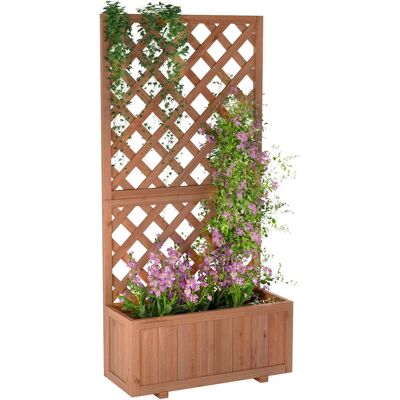 Jardinière de Jardin Outsunny avec Treillis - 72,5L x 31,5W x 149,5H cm - Bois de Pin - Publicité Jardinière de Jardin Outsunny avec Treillis - 72,5L x 31,5W x 149,5H cm - Bois de Pin - Publicité