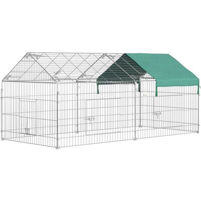 Enclos pour animaux PawHut en métal avec toit - Animal - Publicité Enclos pour animaux PawHut en métal avec toit - Animal - Publicité