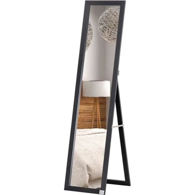 Miroir HOMCOM noir pleine longueur sur pied et mural - Chambre, hall - Publicité Miroir HOMCOM noir pleine longueur sur pied et mural - Chambre, hall - Publicité